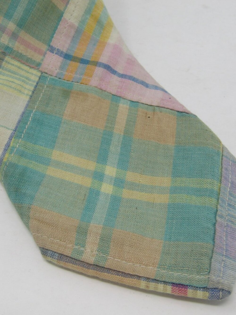 Vintage Berman-Bach Plaid Tie 100% Cotton Necktie